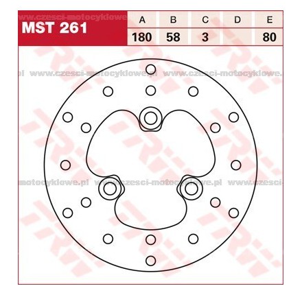 Tarcza hamulcowa TRW, sztywna kod: MST 261