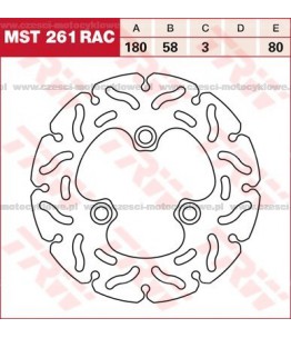 Tarcza hamulcowa TRW, sztywna, tuningowa RAC kod: MST 261 RAC
