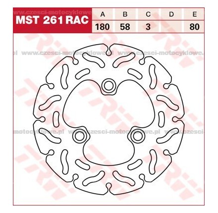 Tarcza hamulcowa TRW, sztywna, tuningowa RAC kod: MST 261 RAC