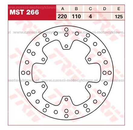 Tarcza hamulcowa TRW, sztywna kod: MST 266