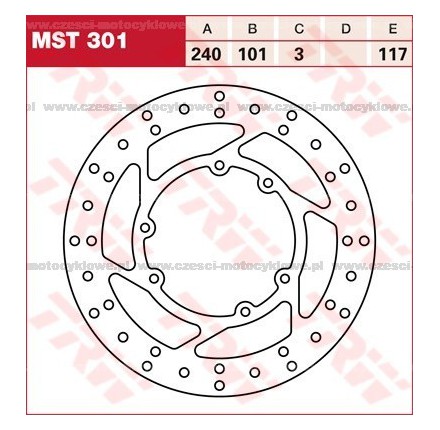 Tarcza hamulcowa TRW, sztywna kod: MST 301