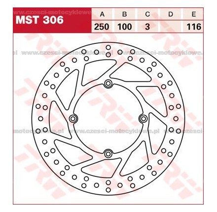 Tarcza hamulcowa TRW, sztywna kod: MST 306