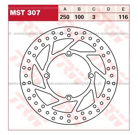 Tarcza hamulcowa TRW, sztywna kod: MST 307