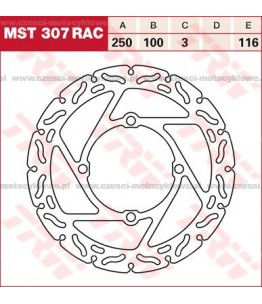 Tarcza hamulcowa TRW, sztywna, tuningowa RAC kod: MST 307 RAC