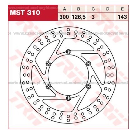 Tarcza hamulcowa TRW, sztywna kod: MST 310