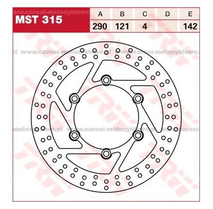 Tarcza hamulcowa TRW, sztywna kod: MST 315