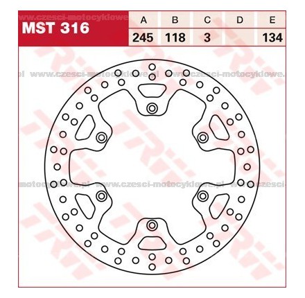 Tarcza hamulcowa TRW, sztywna kod: MST 316