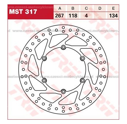 Tarcza hamulcowa TRW, sztywna kod: MST 317