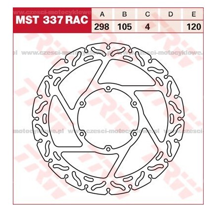 Tarcza hamulcowa TRW, sztywna, tuningowa RAC kod: MST 337 RAC