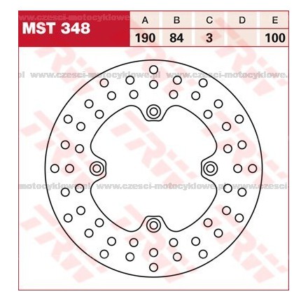 Tarcza hamulcowa TRW, sztywna kod: MST 348