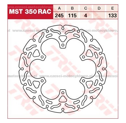 Tarcza hamulcowa TRW, sztywna, tuningowa RAC kod: MST 350 RAC