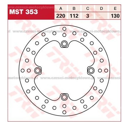 Tarcza hamulcowa TRW, sztywna kod: MST 353