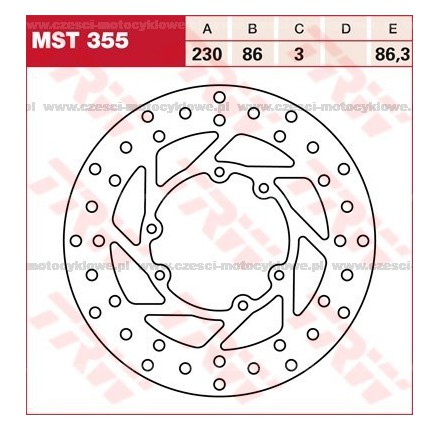 Tarcza hamulcowa TRW, sztywna kod: MST 355