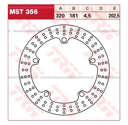 Tarcza hamulcowa TRW, sztywna kod: MST 356