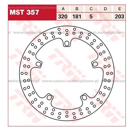 Tarcza hamulcowa TRW, sztywna kod: MST 357