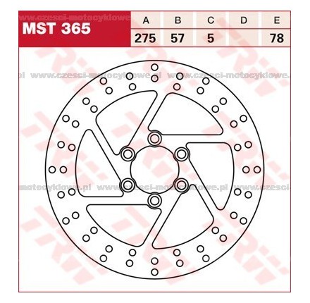 Tarcza hamulcowa TRW, sztywna kod: MST 365