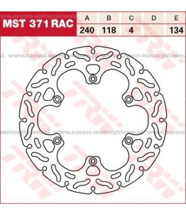 Tarcza hamulcowa TRW, sztywna, tuningowa RAC kod: MST 371 RAC