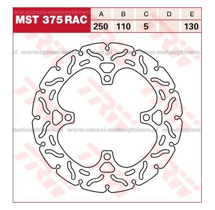 Tarcza hamulcowa TRW, sztywna, tuningowa RAC kod: MST 375 RAC
