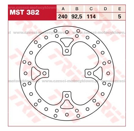 Tarcza hamulcowa TRW, sztywna kod: MST 382