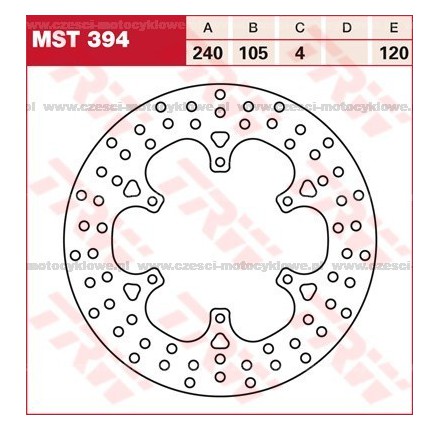 Tarcza hamulcowa TRW, sztywna kod: MST 394