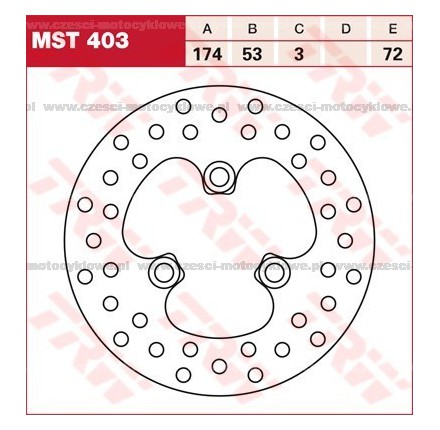 Tarcza hamulcowa TRW, sztywna kod: MST 403