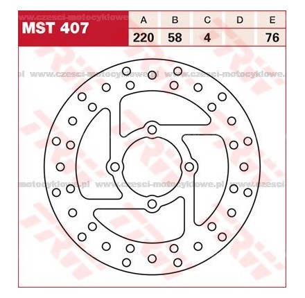 Tarcza hamulcowa TRW, sztywna kod: MST 407