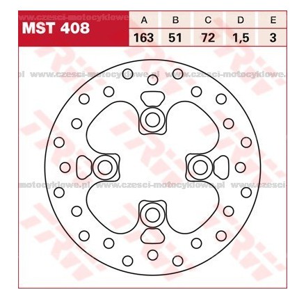 Tarcza hamulcowa TRW, sztywna kod: MST 408