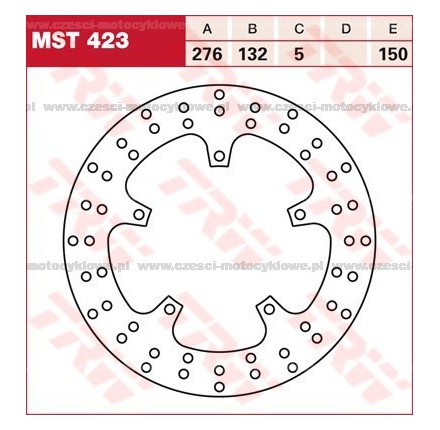 Tarcza hamulcowa TRW, sztywna kod: MST 423