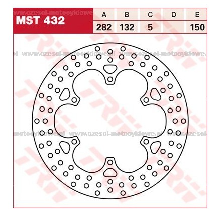 Tarcza hamulcowa TRW, sztywna kod: MST 432