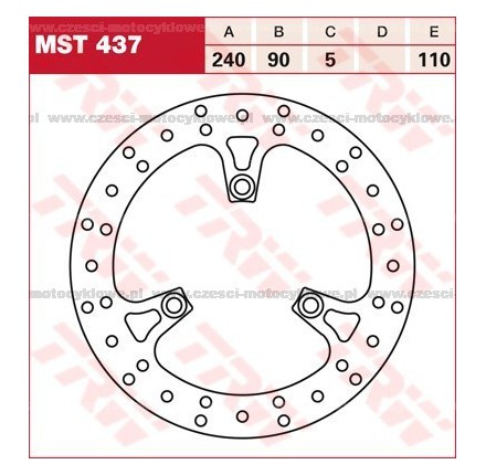 Tarcza hamulcowa TRW, sztywna kod: MST 437