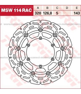 Tarcza hamulcowa TRW, pływająca, tuningowa RAC kod: MSW 114 RAC