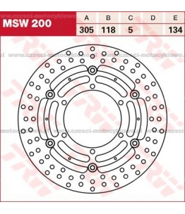 Tarcza hamulcowa TRW, pływająca kod: MSW 200
