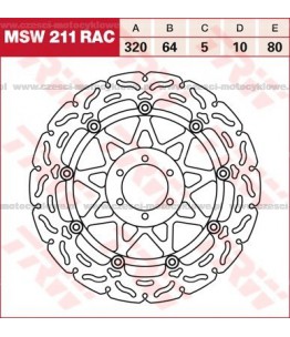 Tarcza hamulcowa TRW, pływająca, tuningowa RAC kod: MSW 211 RAC