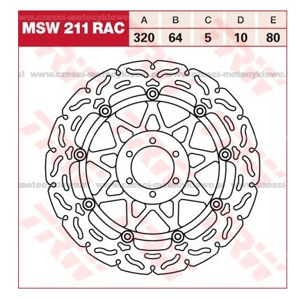 Tarcza hamulcowa TRW, pływająca, tuningowa RAC kod: MSW 211 RAC