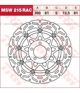 Tarcza hamulcowa TRW, pływająca, tuningowa RAC kod: MSW 215 RAC