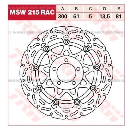 Tarcza hamulcowa TRW, pływająca, tuningowa RAC kod: MSW 215 RAC