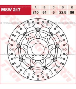 Tarcza hamulcowa TRW, pływająca kod: MSW 217