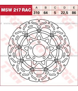 Tarcza hamulcowa TRW, pływająca, tuningowa RAC kod: MSW 217 RAC