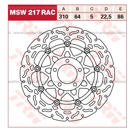 Tarcza hamulcowa TRW, pływająca, tuningowa RAC kod: MSW 217 RAC