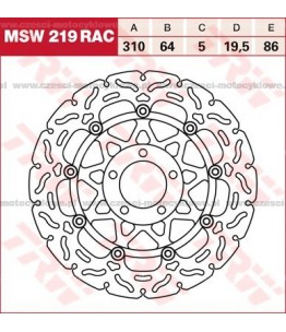 Tarcza hamulcowa TRW, pływająca, tuningowa RAC kod: MSW 219 RAC
