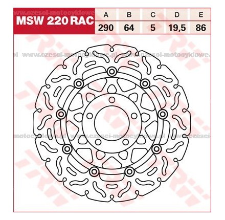 Tarcza hamulcowa TRW, pływająca, tuningowa RAC kod: MSW 220 RAC