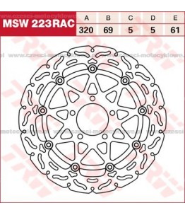 Tarcza hamulcowa TRW, pływająca, tuningowa RAC kod: MSW 223 RAC