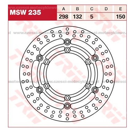 Tarcza hamulcowa TRW, pływająca kod: MSW 235