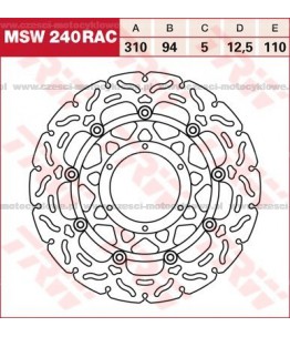 Tarcza hamulcowa TRW, pływająca, tuningowa RAC kod: MSW 240 RAC
