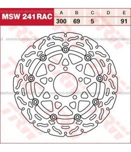 Tarcza hamulcowa TRW, pływająca, tuningowa RAC kod: MSW 241 RAC