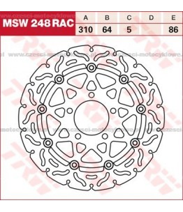 Tarcza hamulcowa TRW, pływająca, tuningowa RAC kod: MSW 248 RAC