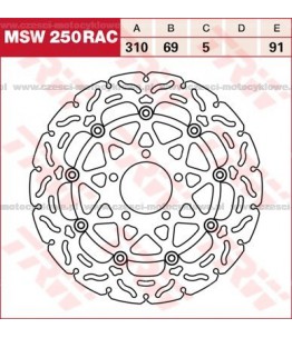 Tarcza hamulcowa TRW, pływająca, tuningowa RAC kod: MSW 250 RAC