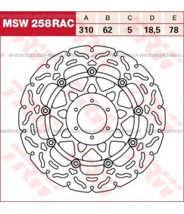 Tarcza hamulcowa TRW, pływająca, tuningowa RAC kod: MSW 258 RAC