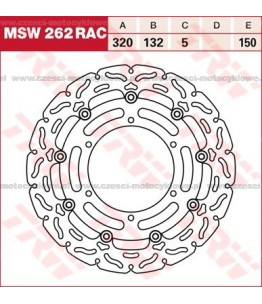 Tarcza hamulcowa TRW, pływająca, tuningowa RAC kod: MSW 262 RAC