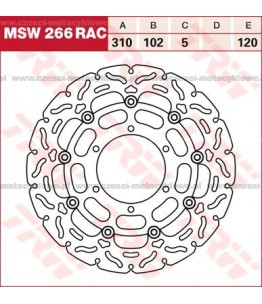 Tarcza hamulcowa TRW, pływająca, tuningowa RAC kod: MSW 266 RAC